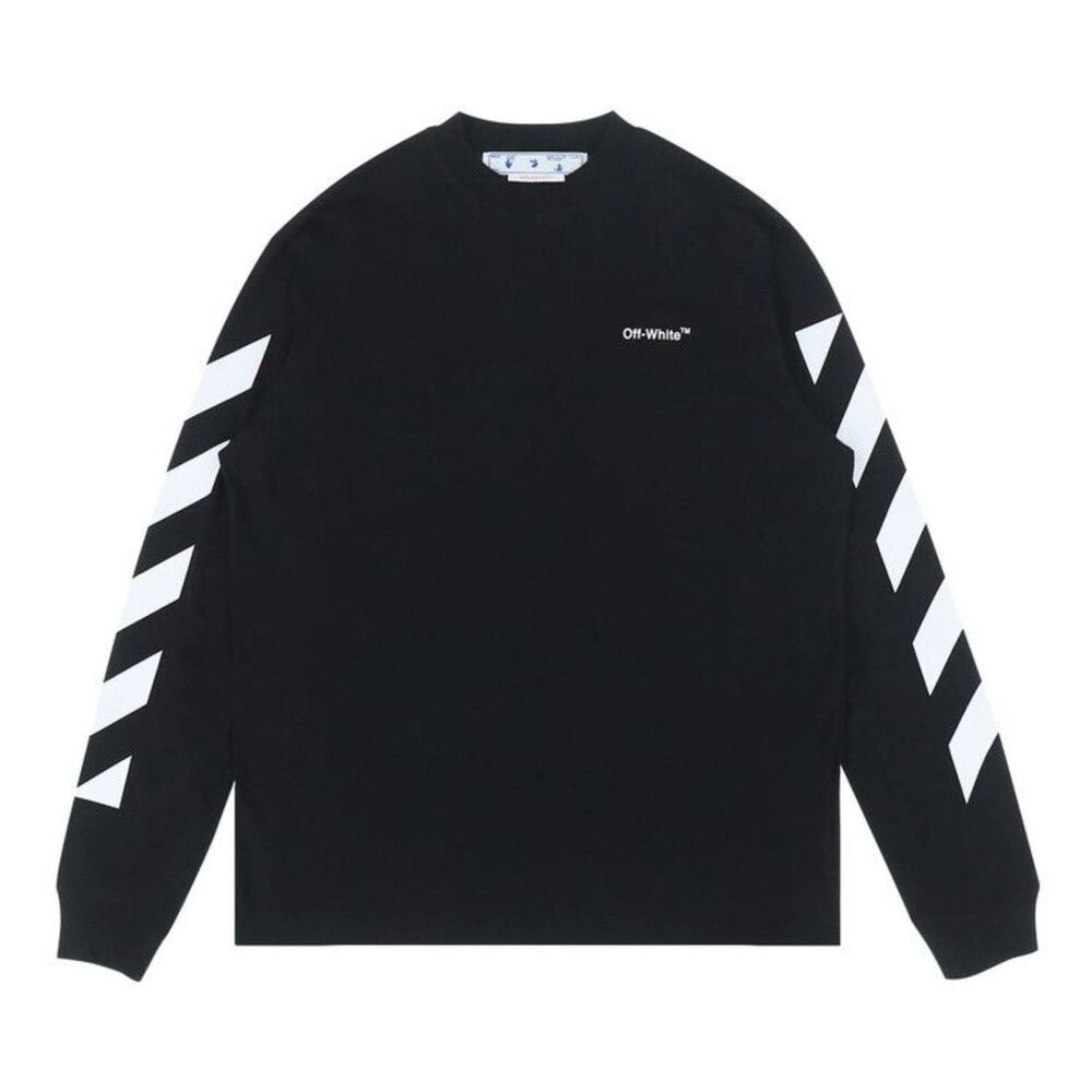 Off-White c/o Virgil Abloh Diagonal Stripe Long Sleeve Shirt Black White Size L